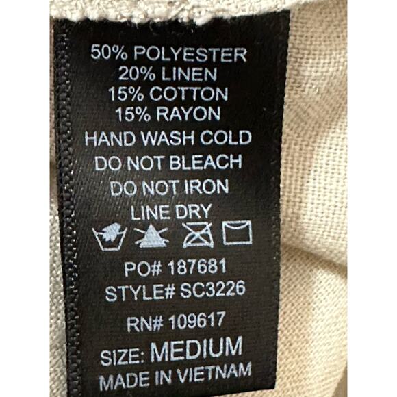 Shinestar beige pull on linen shorts size medium - Picture 4 of 7